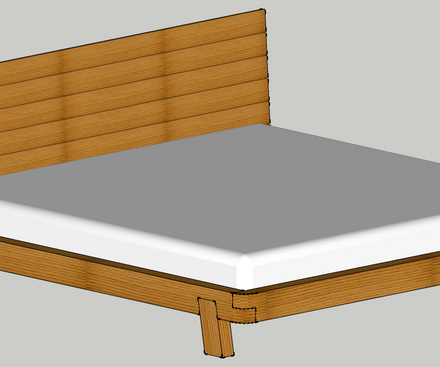 návrh postel 200x200 dub